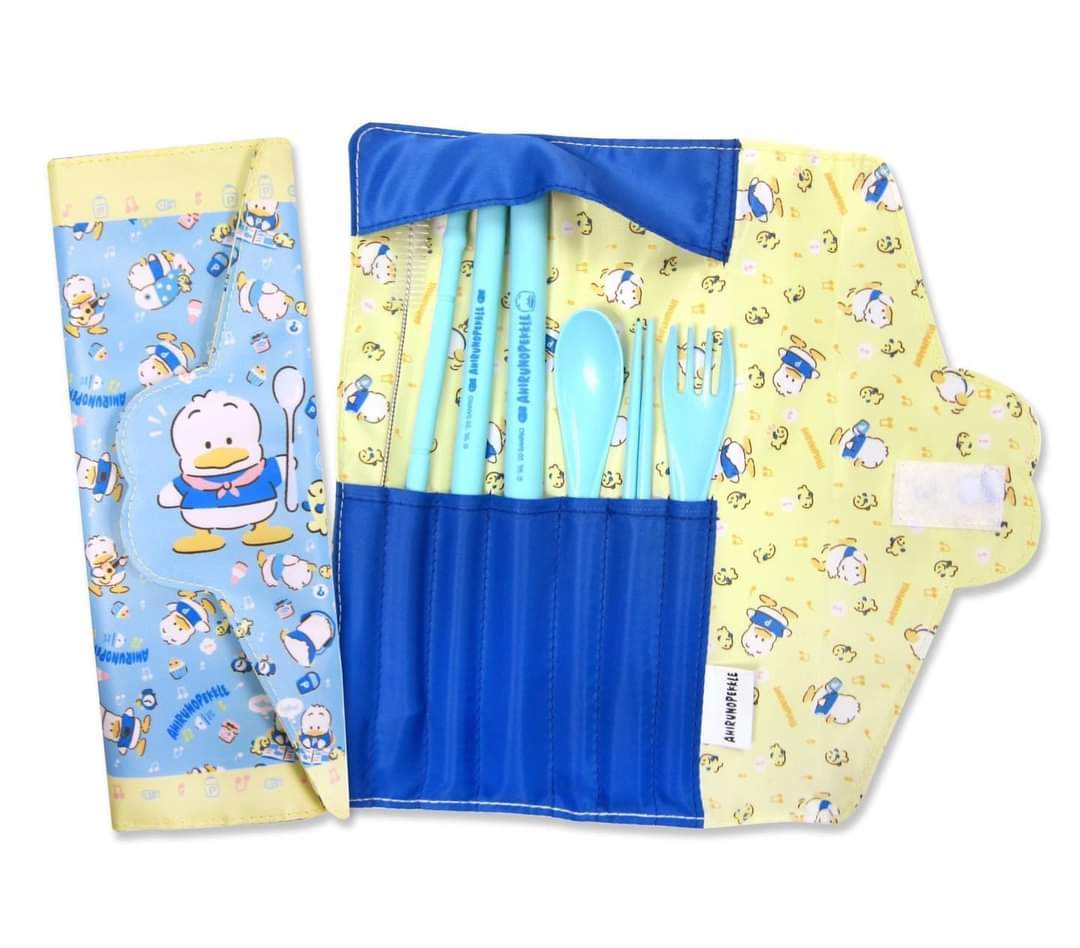 正版Sanrio 環保飲管連餐具