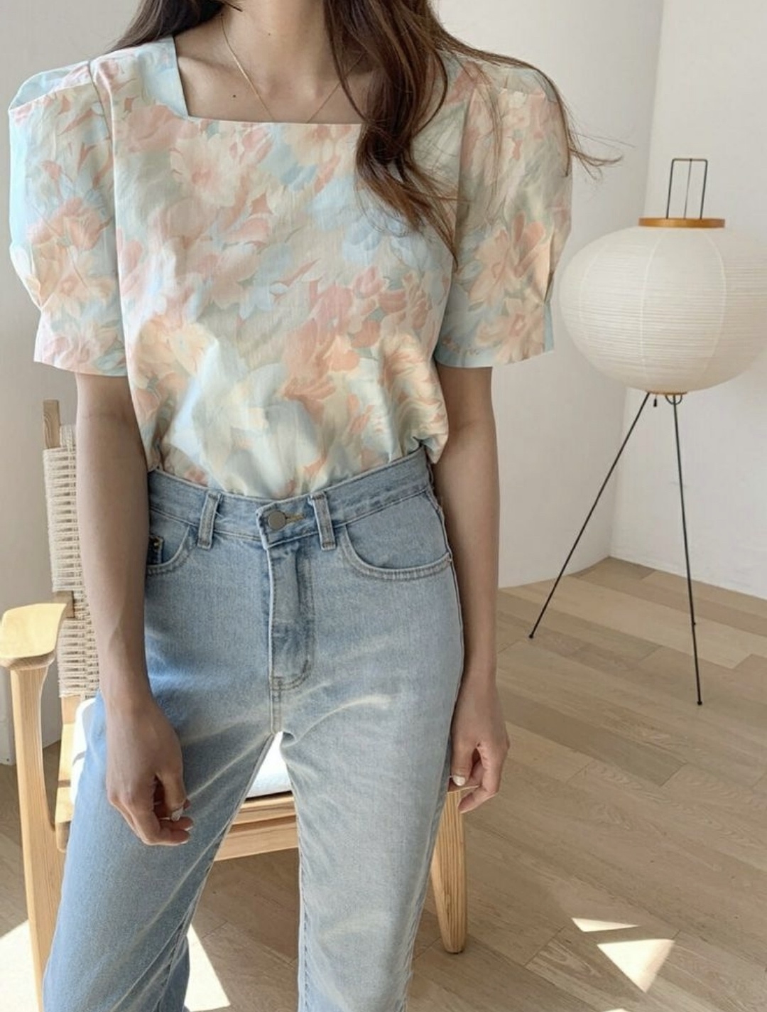 韓國製🇰🇷TP2087復古風花紋上衣 (2色)