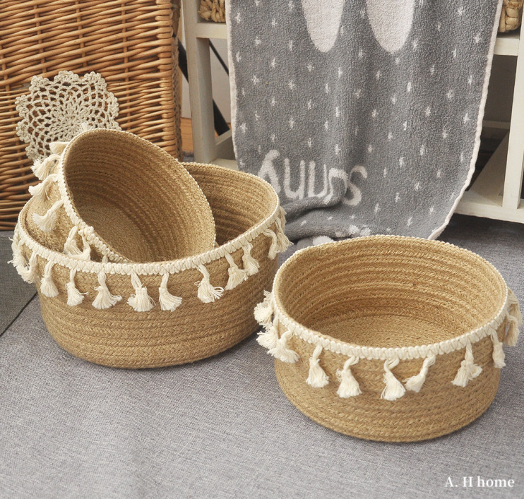 【ＡＨ306】波希米亞流蘇收納籃