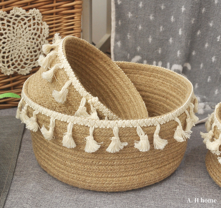 【ＡＨ306】波希米亞流蘇收納籃