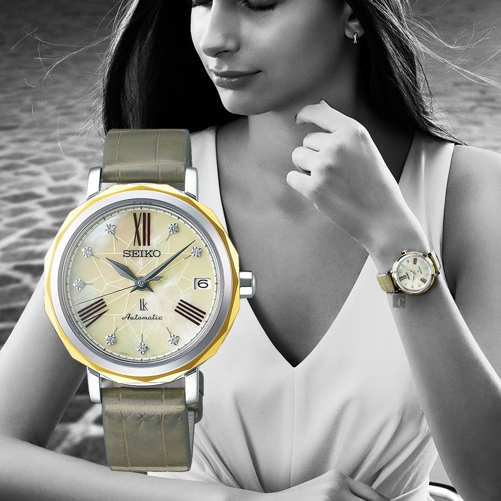 萬年鐘錶 - SEIKO  LUKIA   銀座 25周年紀念 美學設計限量機械鱷魚皮革女錶 SPB138J1 / 6R35-00N0Y  錶徑34.8 MM