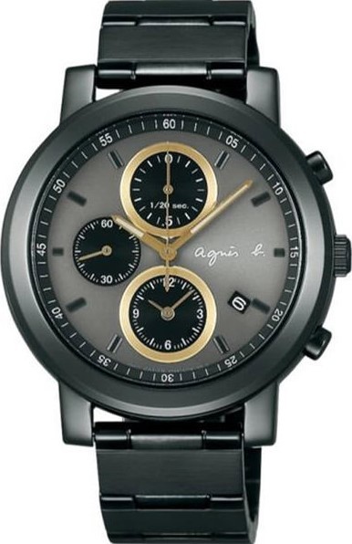 萬年鐘錶 - agnes b.  全黑質感男錶  7T92-0NL0K / BF8324P1 錶徑40MM