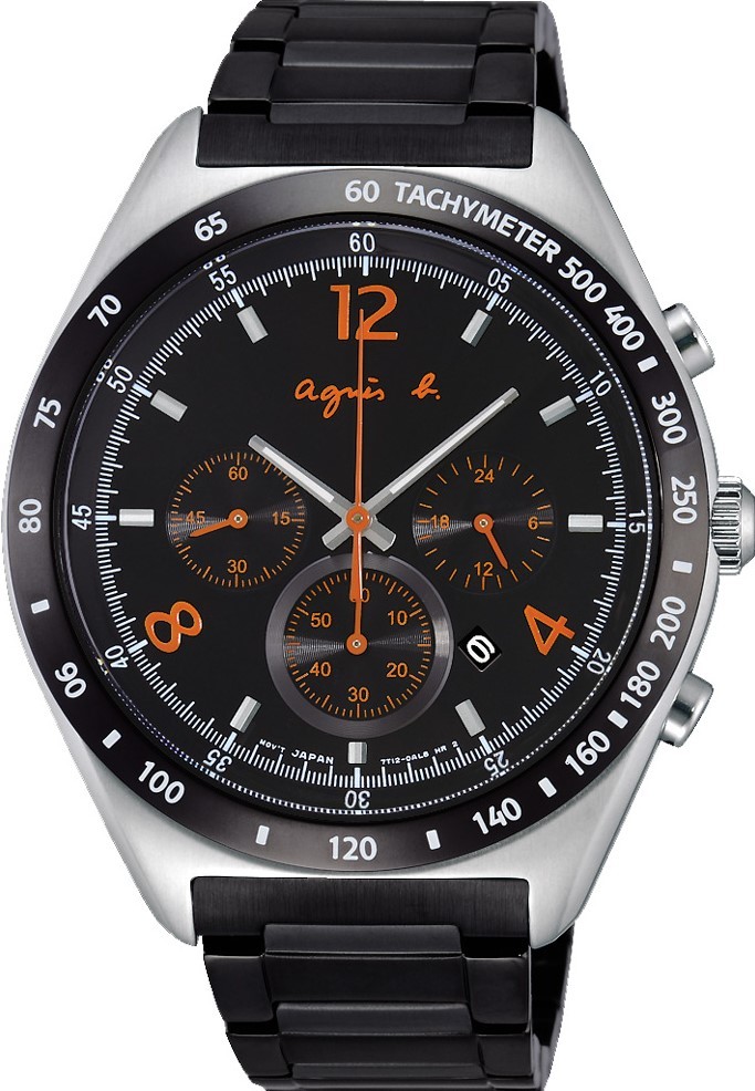 萬年鐘錶 - agnes b.  運動休閒三眼計時男錶 7T12-0AP0E / BW8002P1   錶徑42MM