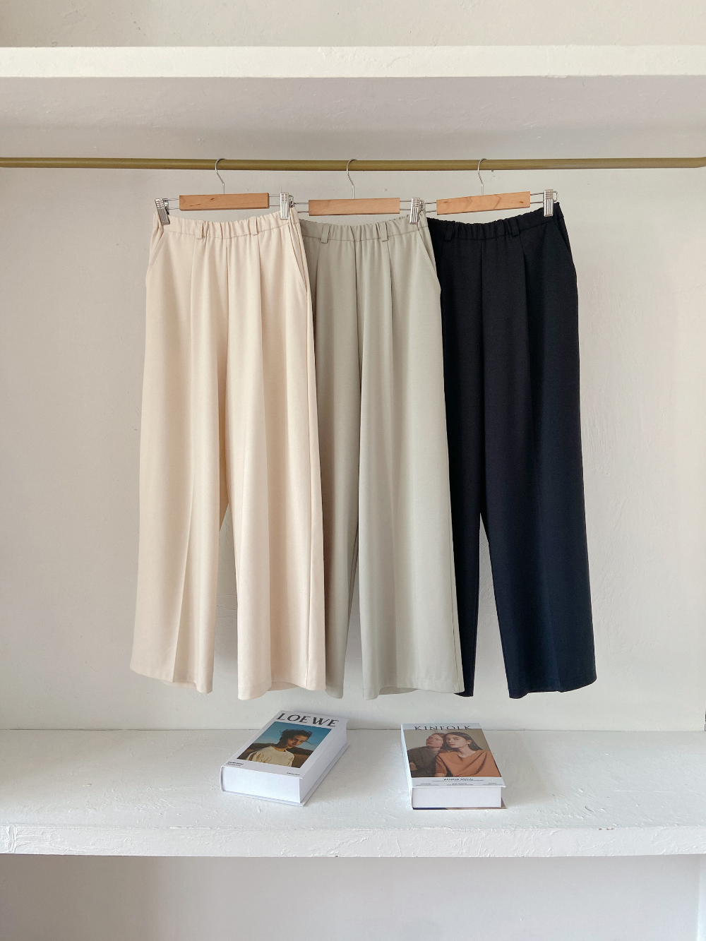 韓國製PT47 橡膠頭直筒9分闊褲