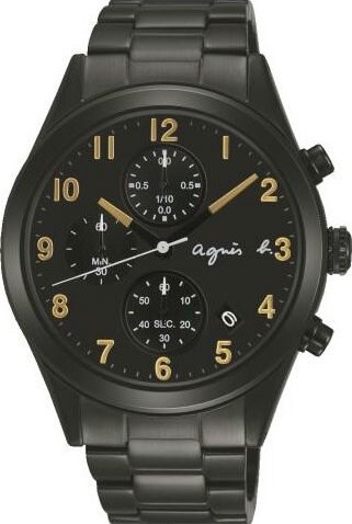 萬年鐘錶 - agnes b.  全黑質感數字男錶 VD57-KT20K / BM3010X1 錶徑40MM