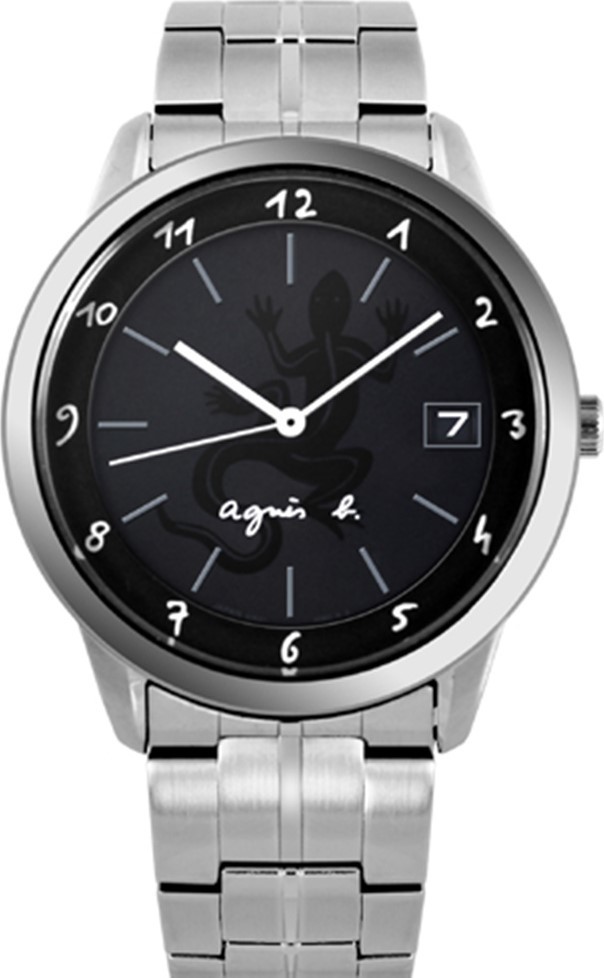 萬年鐘錶 - agnes b.  簡約手繪數字壁虎logo男錶  VJ52-00A0D / BP9001J1  錶徑40MM