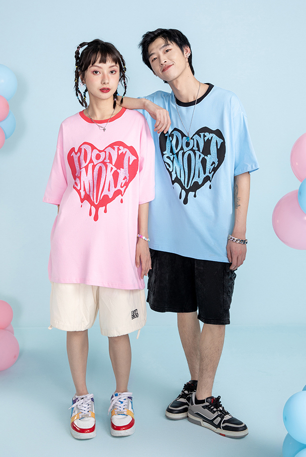 I DON’T SMOKE 水鑽 愛心 融化 短袖 短T DONSMOKE Don’t Smoke