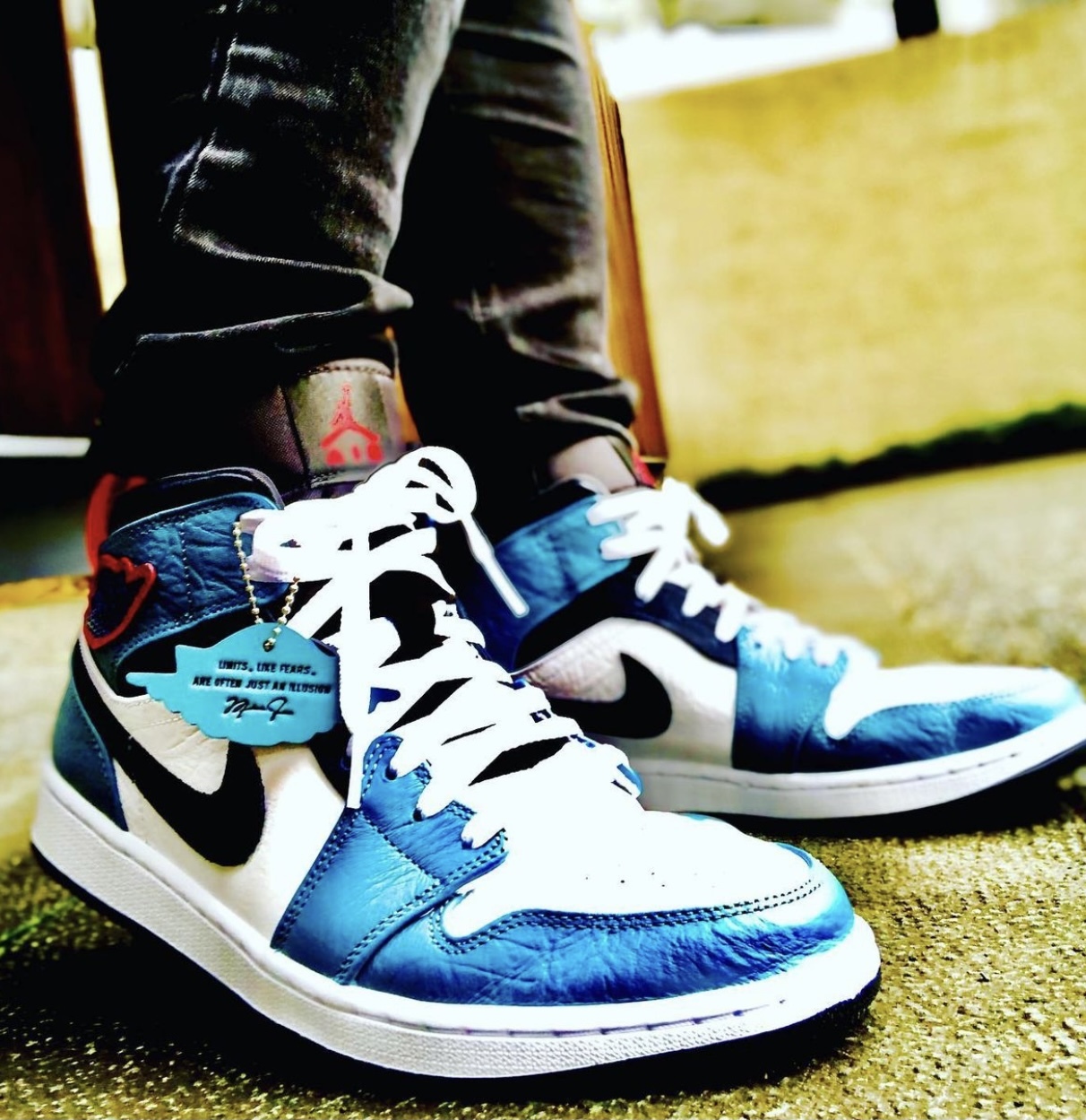 FACETASM × NIKE AIR JORDAN 1 MID WHITE / NAVY