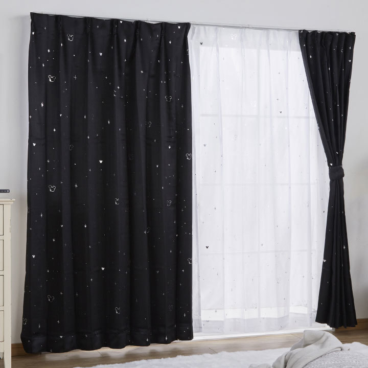 21146-MK 迪士尼米奇星空2級遮光窗簾 + 窗紗 (一套4塊) #JP-BD21-HZ-AE-mb-D