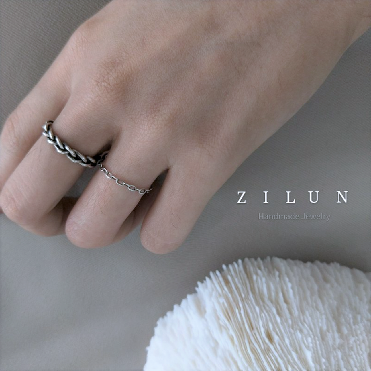 │套組│抹茶糰子• 鏈戒 • 純銀戒指