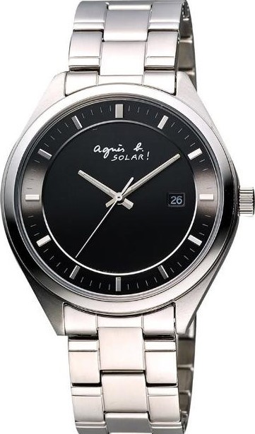 萬年鐘錶 - agnes b.  經典簡約太陽能男錶  V147-0AT0D / BV7002P1   錶徑38MM