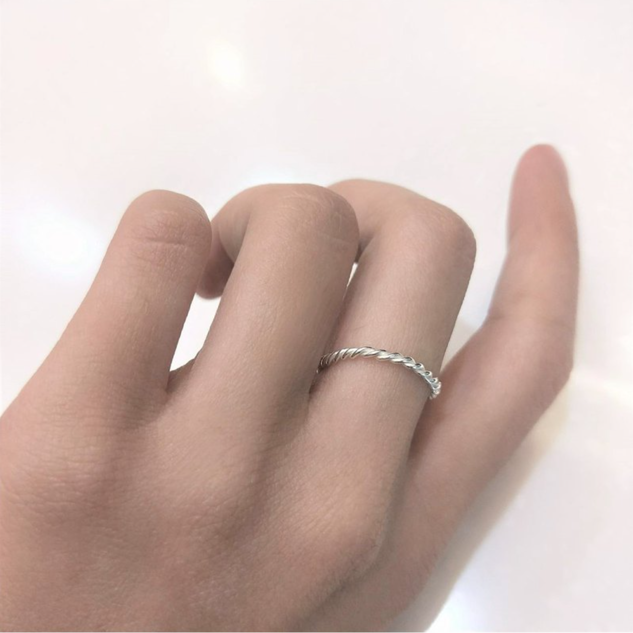 │簡約│細麻花 • 純銀戒指