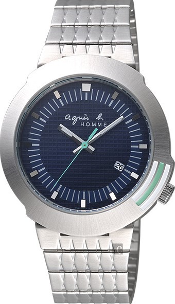 萬年鐘錶 - agnes b.   休閒鬆餅紋錶面男錶  7N32-0CT0B / BF6311P 錶徑40MM