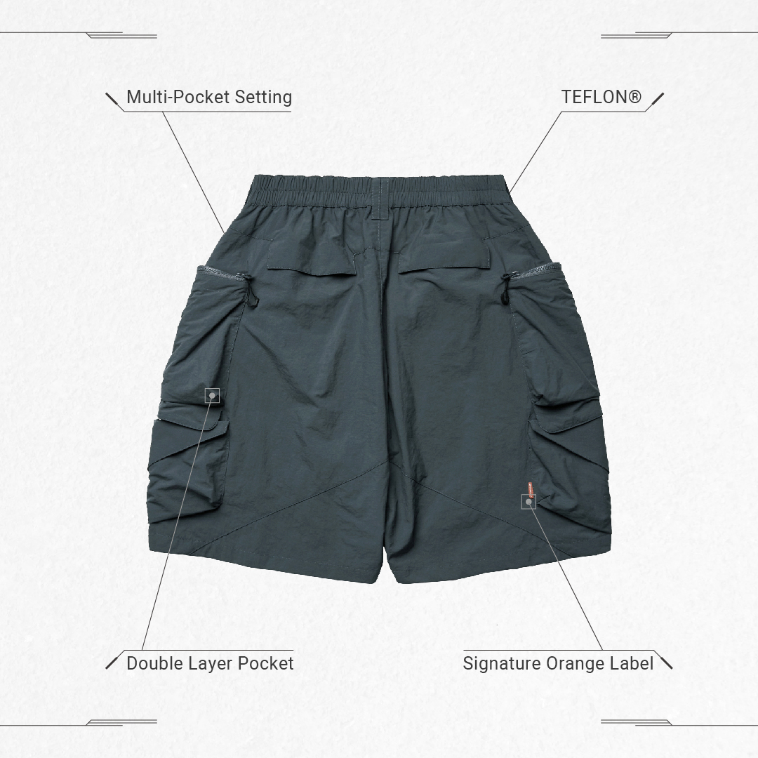 “PS-01” Pentagon Utility Shorts - Aqua