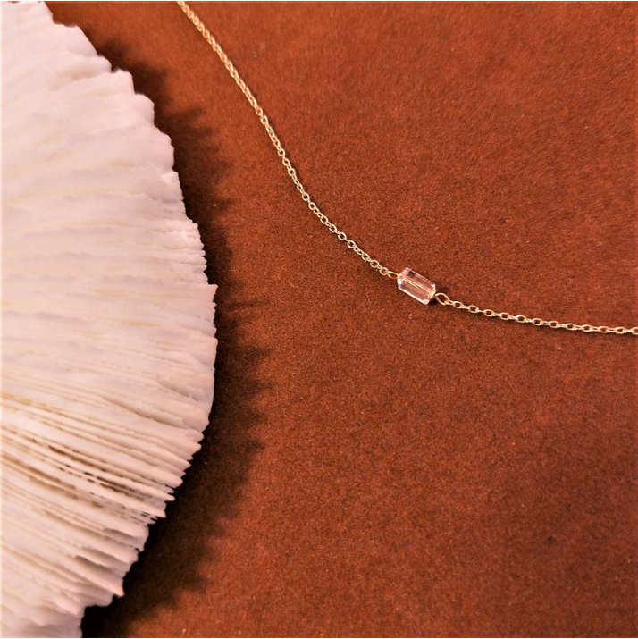 │輕奢│晶透方塊 • 項鍊 • 鎖骨鍊 • 14K注金 • 14kgf
