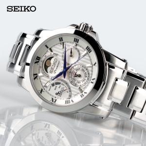 萬年鐘錶 - SEIKO Premier 人動電能月相男錶 5D88-0AG0S / SRX011J1 錶徑41MM