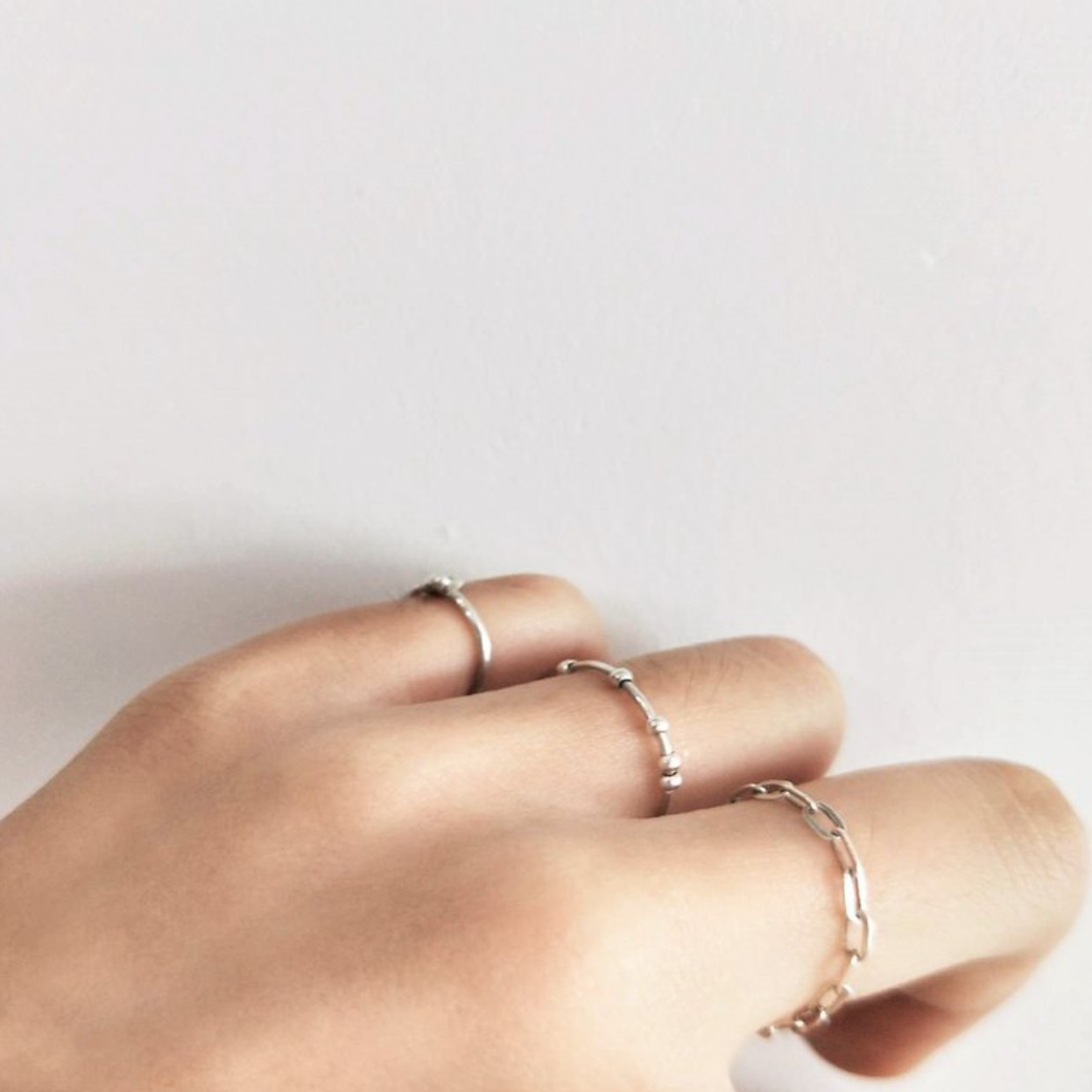 │簡約│旋轉泡泡 • 極細戒指 • 純銀尾戒 •設計師原創