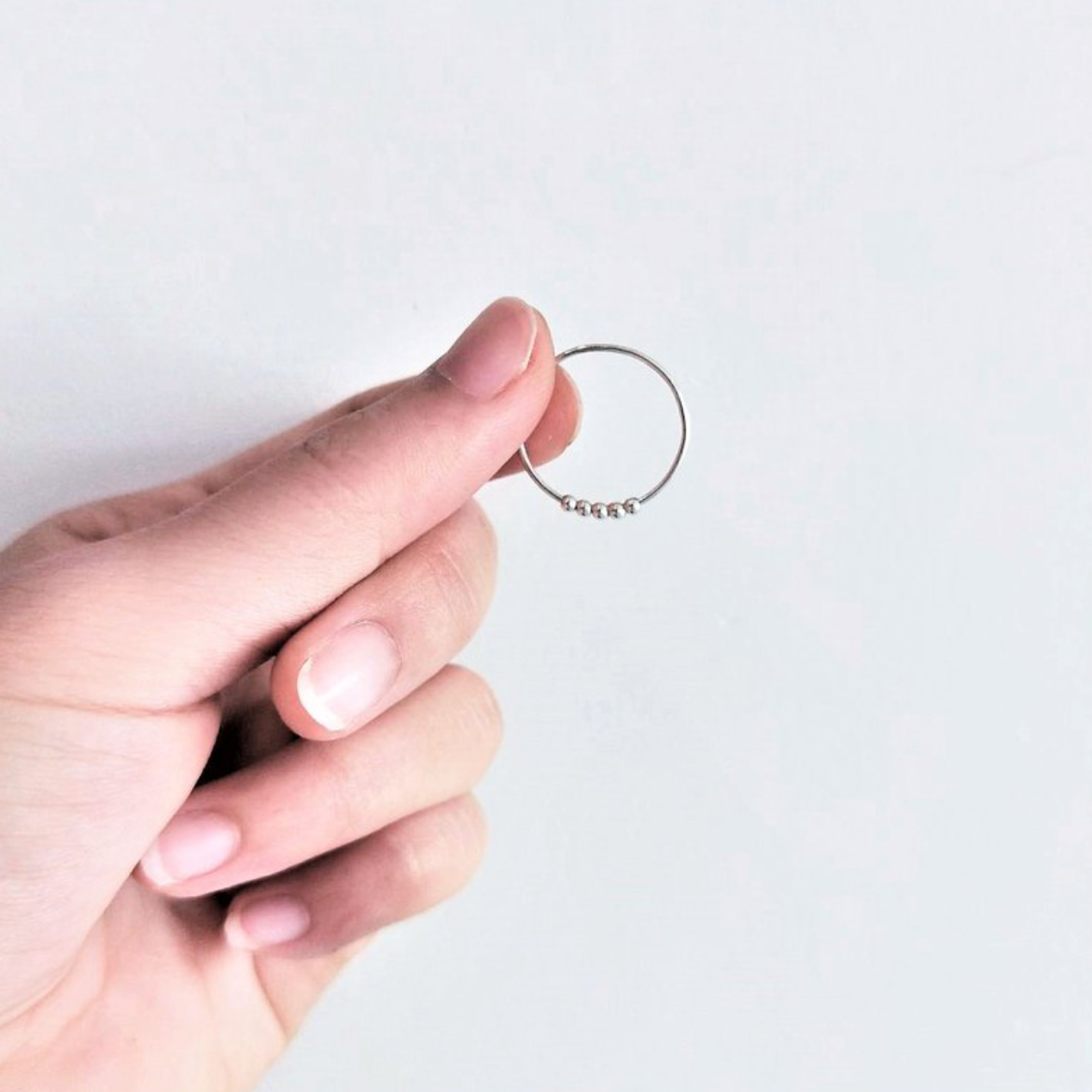 │簡約│旋轉泡泡 • 極細戒指 • 純銀尾戒 •設計師原創