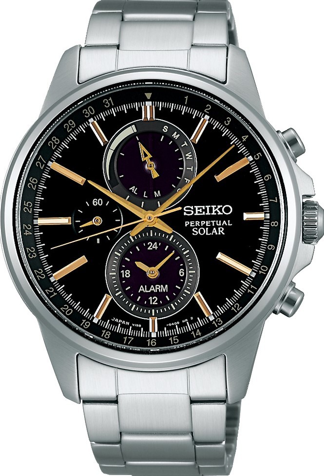 萬年鐘錶 - SEIKO SPIRIT  太陽能萬年曆男錶   V198-0AC0K / SBPJ007J  錶徑41MM