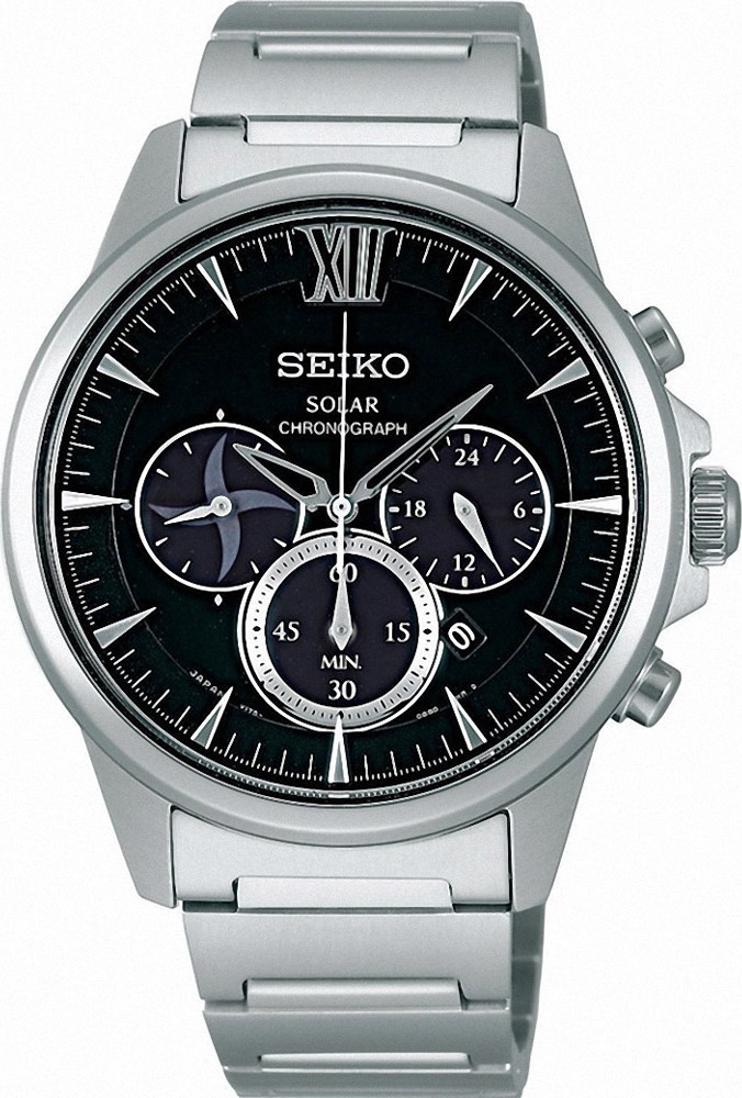萬年鐘錶 - SEIKO SPIRIT  太陽能三眼計時男錶  V175-0AV0D / SBPY053G  錶徑40MM