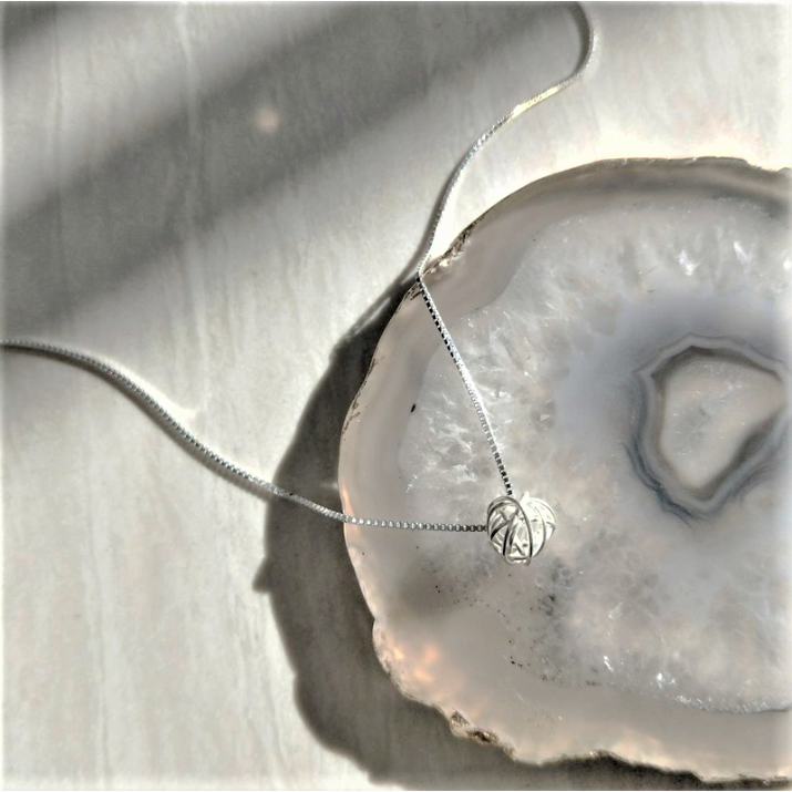 │簡約│編織球 • 純銀項鍊 • 鎖骨鍊 • 925silver