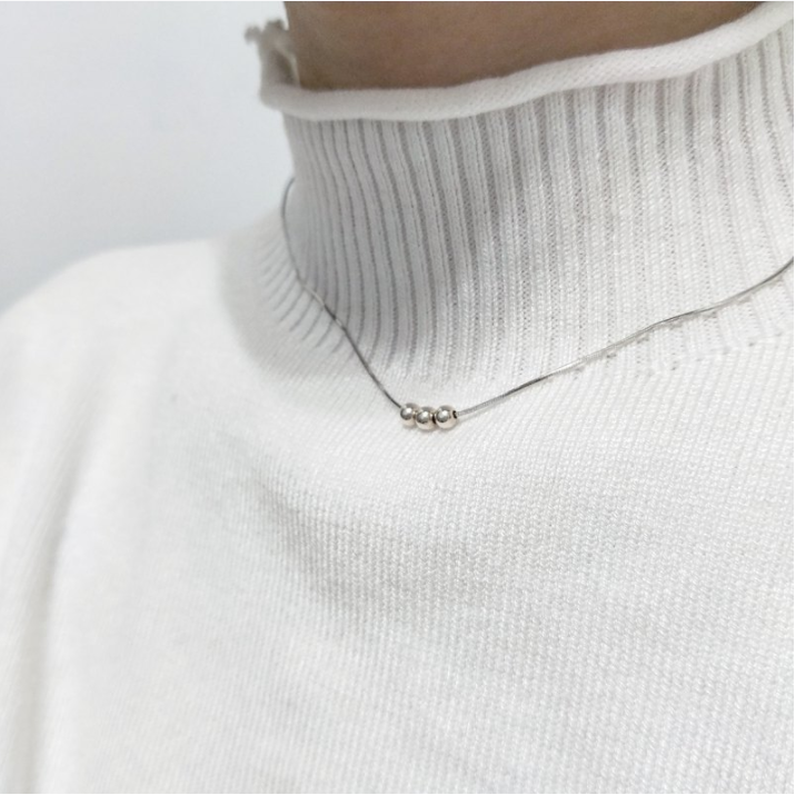│簡約│粒粒極細 • 純銀項鏈 • 鎖骨鍊 • 925silver
