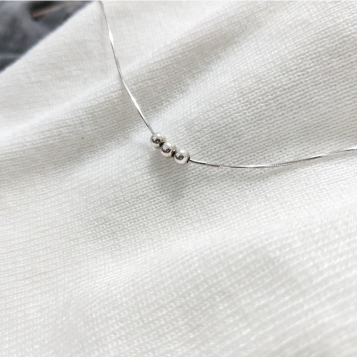 │簡約│粒粒極細 • 純銀項鏈 • 鎖骨鍊 • 925silver