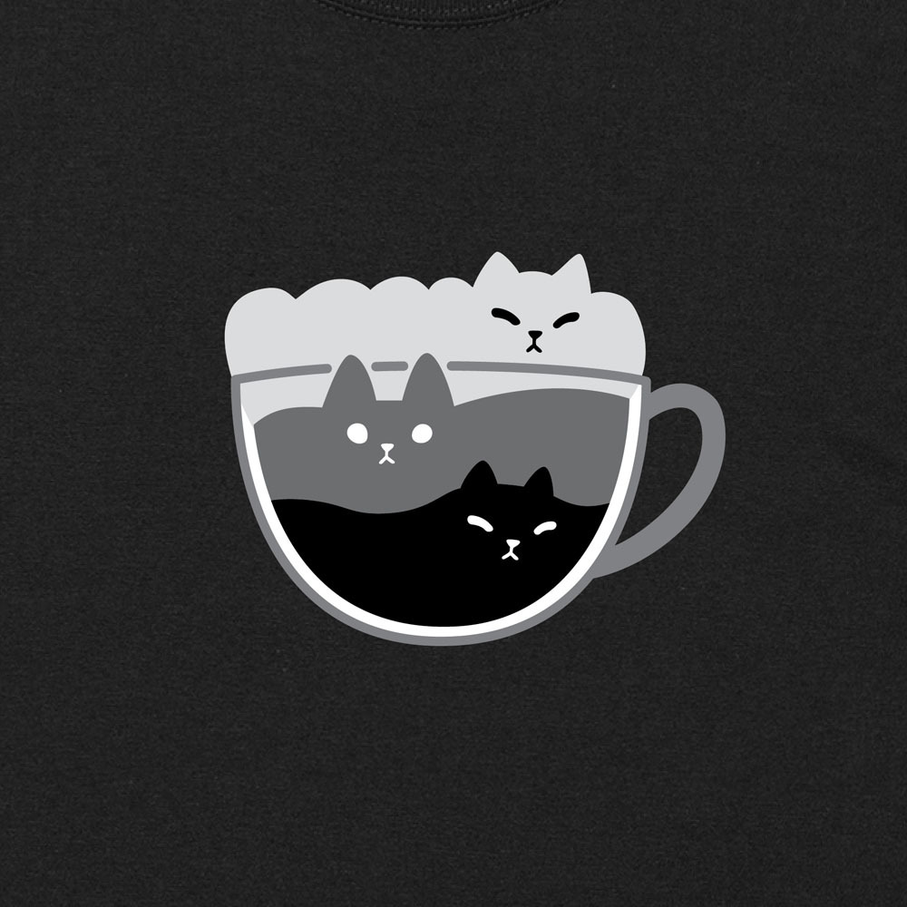 咖啡貓T恤 - 拿鐵咖啡