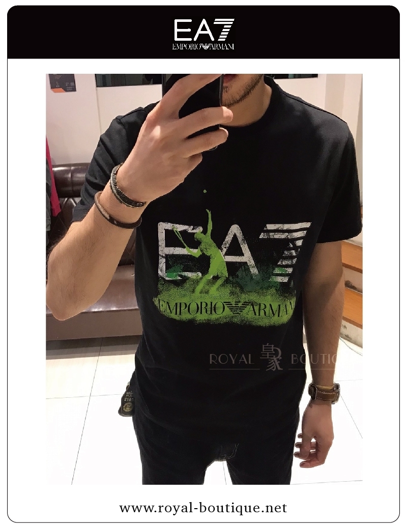 Emporio Armani EA7網球揮拍大LOGO短T