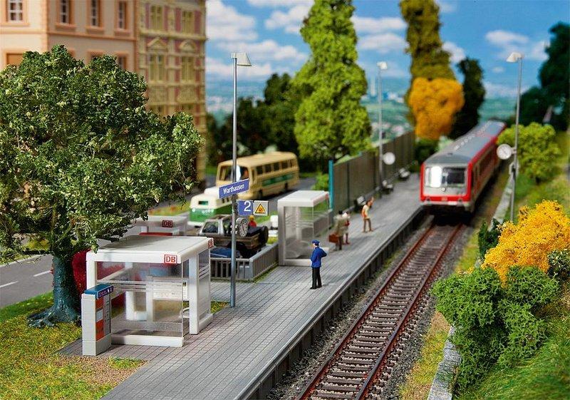 Faller 120240 HO規 Modern bus shelter with platform 公車候車亭