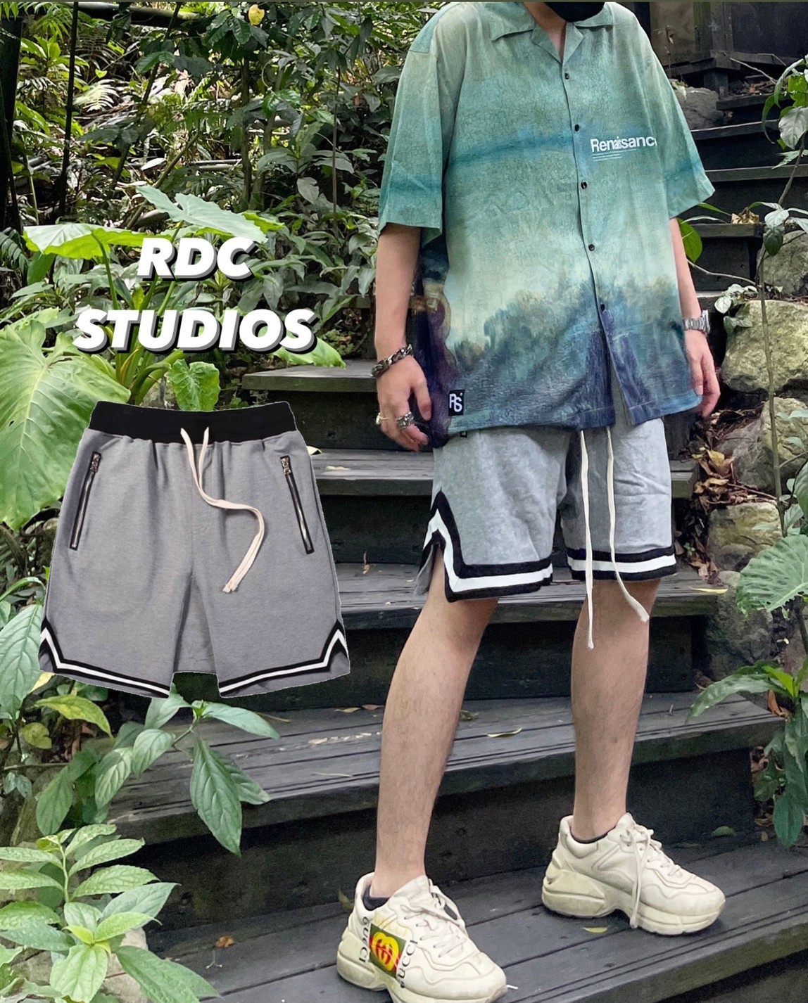 韓國製 RDC STUDIOS 抽繩 側開 寬鬆 低檔 短褲 滾邊 球褲 高質量 立體剪裁