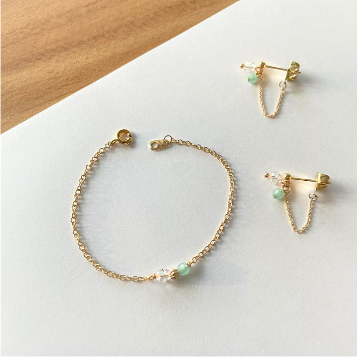 │輕奢│天河石 • 金南瓜手鍊 • 14K注金 • 14kgf