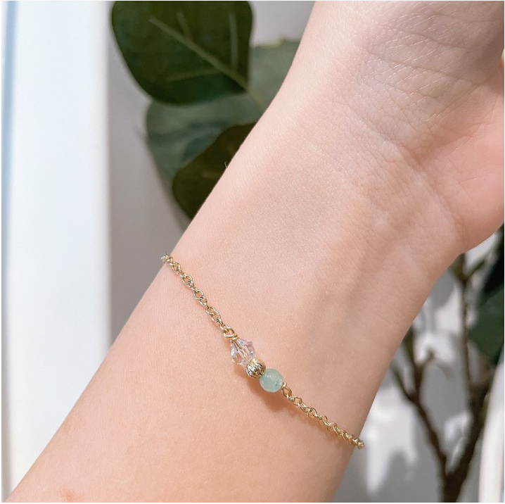 │輕奢│天河石 • 金南瓜手鍊 • 14K注金 • 14kgf