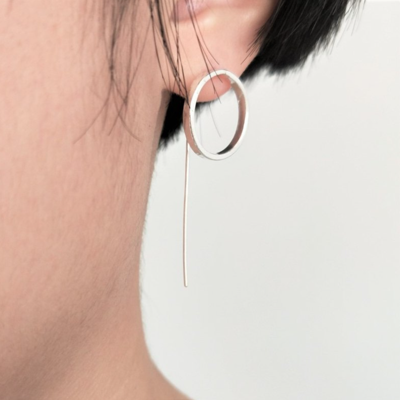 │簡約│個性幾何IO • 耳針 • 純銀耳飾 • 設計師原創