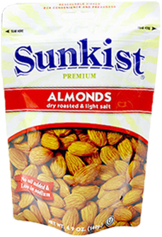Sunkist 新奇士 - 少鹽焗杏仁 DRY ROASTED & LIGHT SALTED ALMOND (140g)