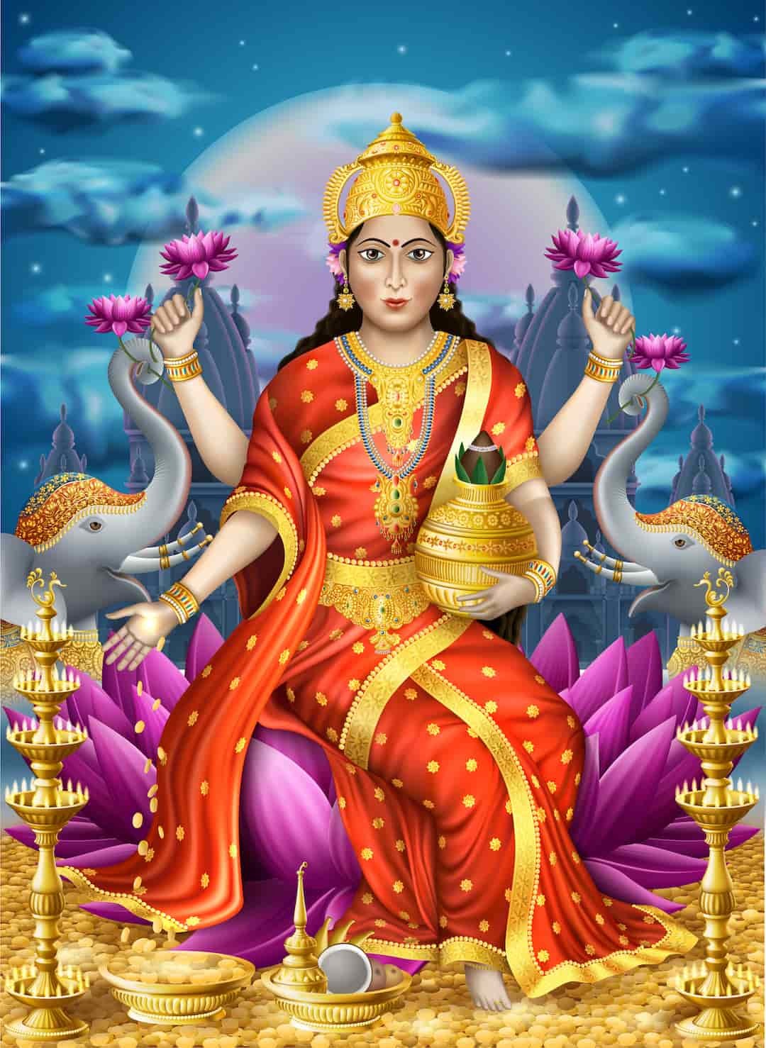  印度財富女神拉克什米身著黃金，足見黃金在印度人心中的崇高地位。