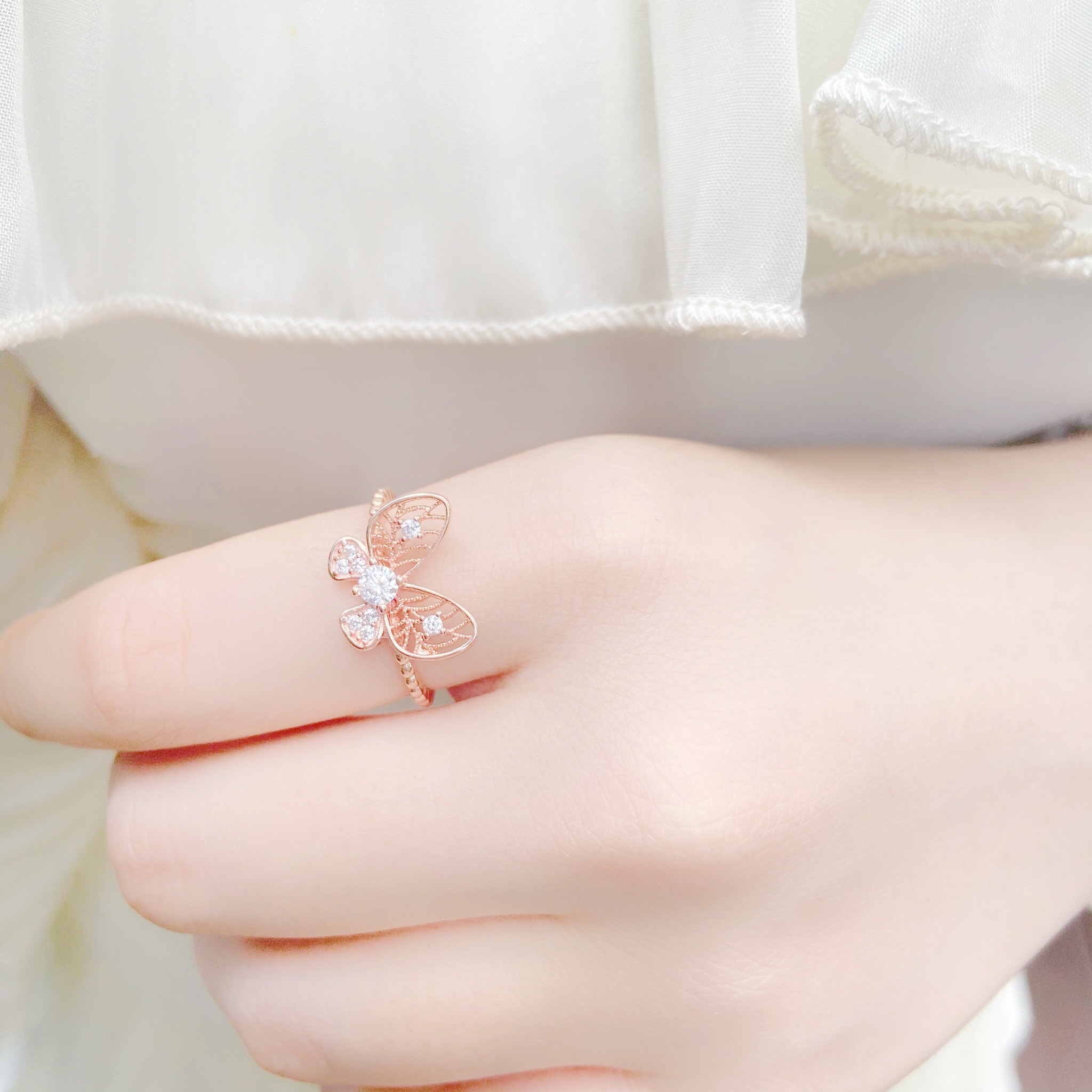 | 925 Silver・Rose Gold | Variegated Butterfly Ring | RI0251 |