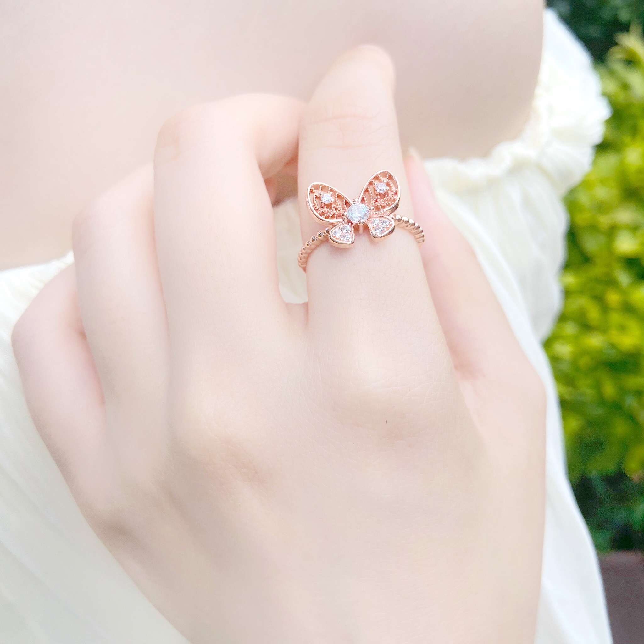 | 925 Silver・Rose Gold | Variegated Butterfly Ring | RI0251 |