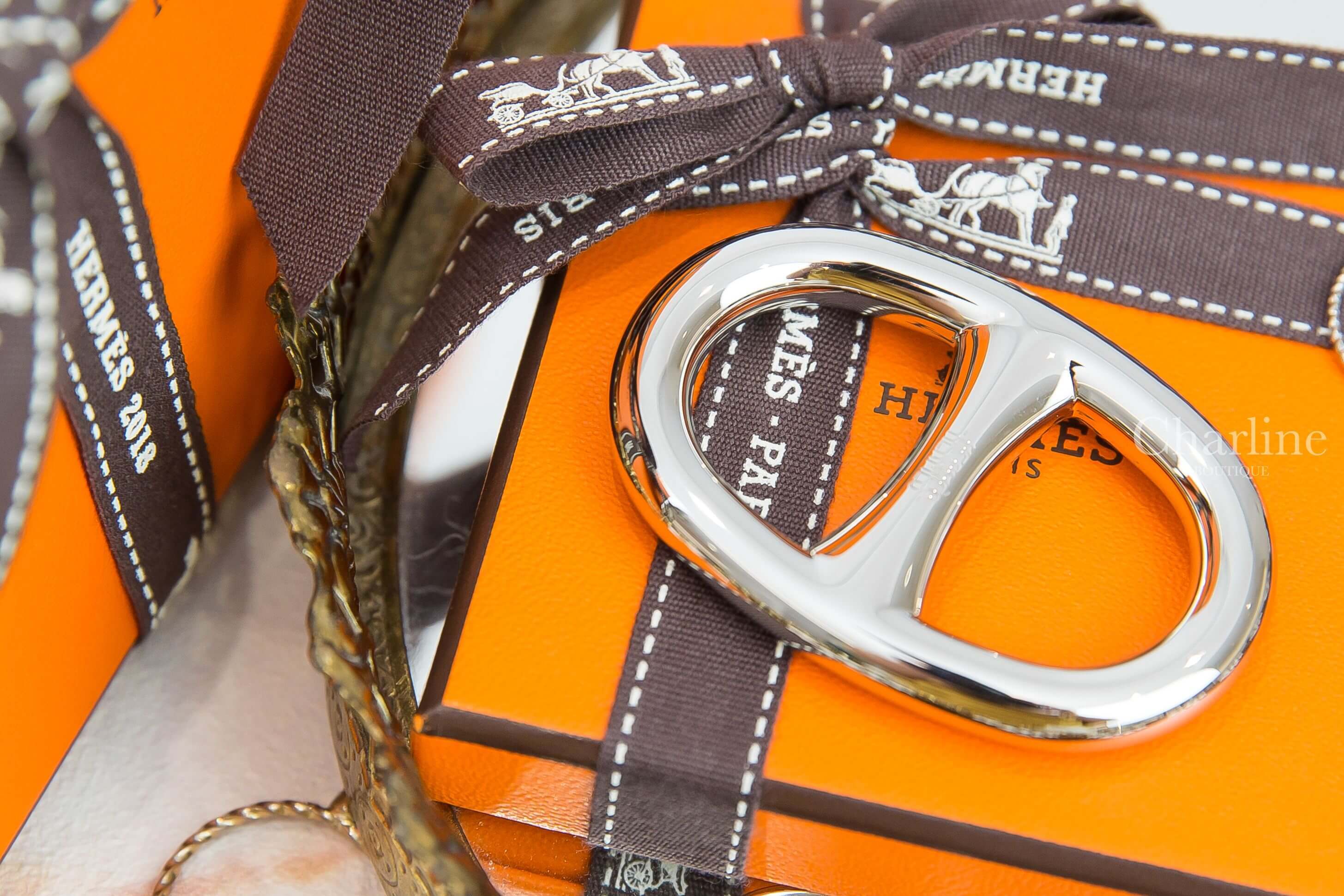 Hermès Chaine D'ancre Scarf Ring 銀色θ圍巾扣環-Charline Boutique 精品代購