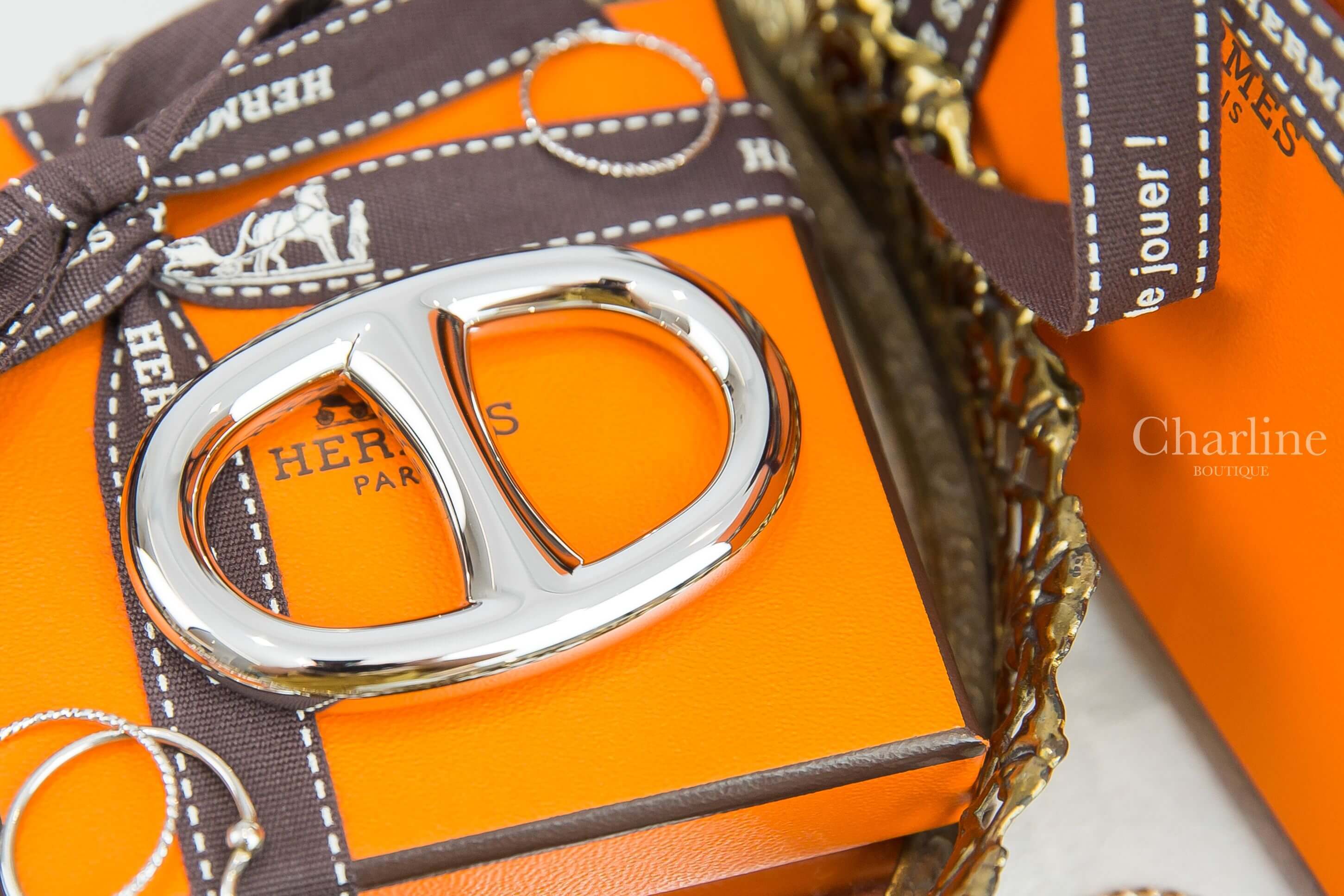 Hermès Chaine D'ancre Scarf Ring 銀色θ圍巾扣環-Charline Boutique 精品代購