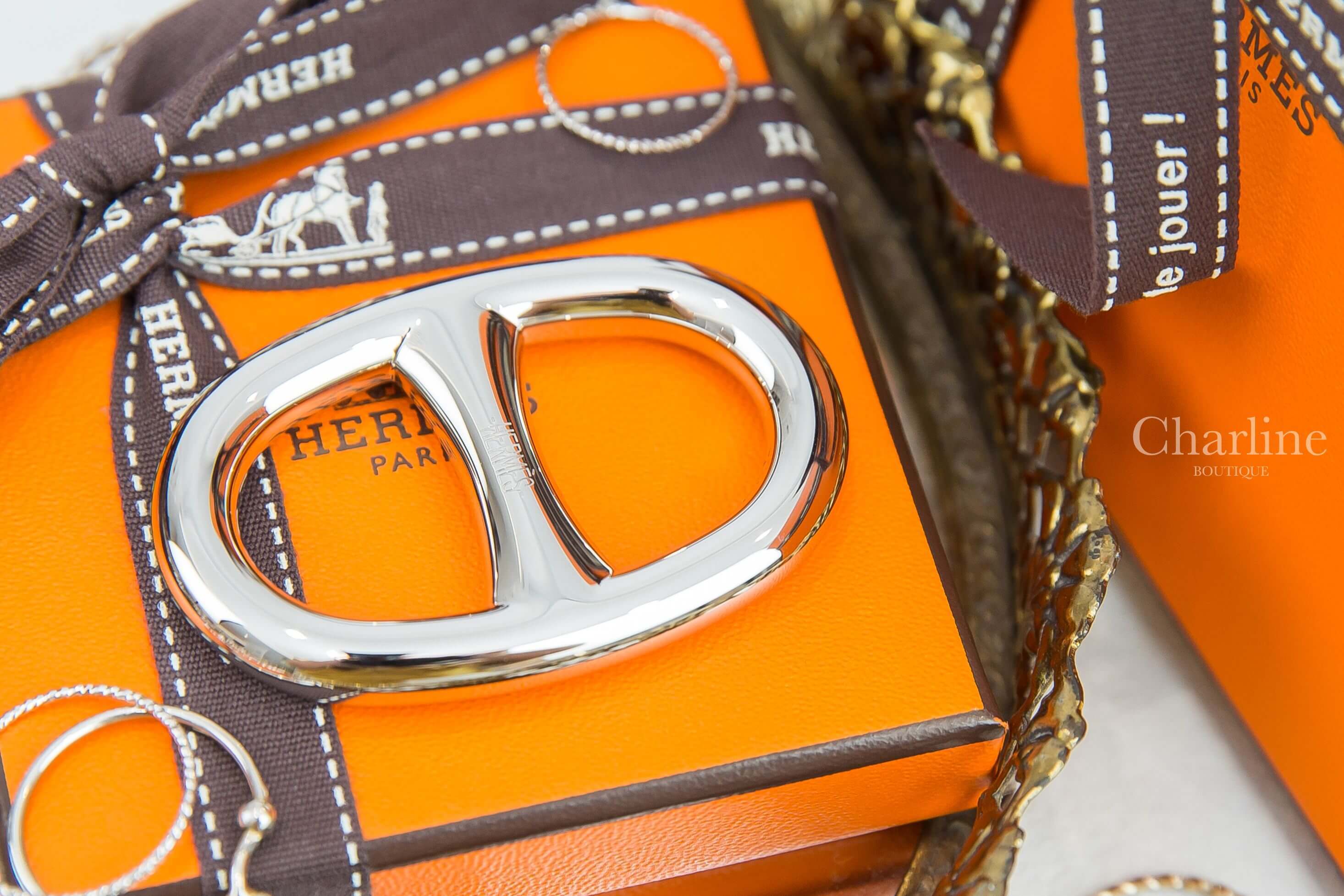 Hermès Chaine D'ancre Scarf Ring 銀色θ圍巾扣環