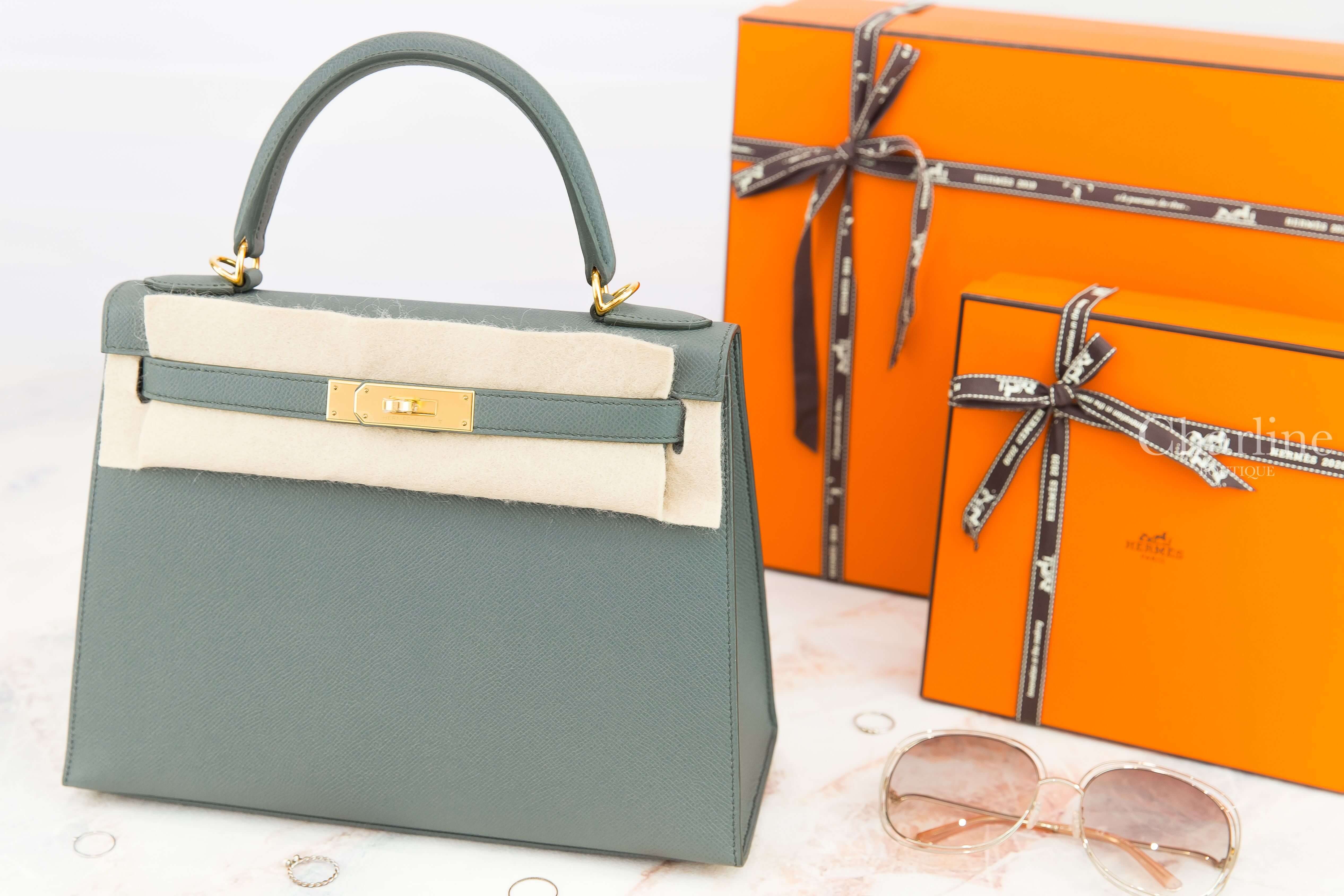 Hermès Kelly II 28cm 63 Vert Amande Epsom Z刻杏仁綠金釦凱莉包-Charline Boutique 精品代購