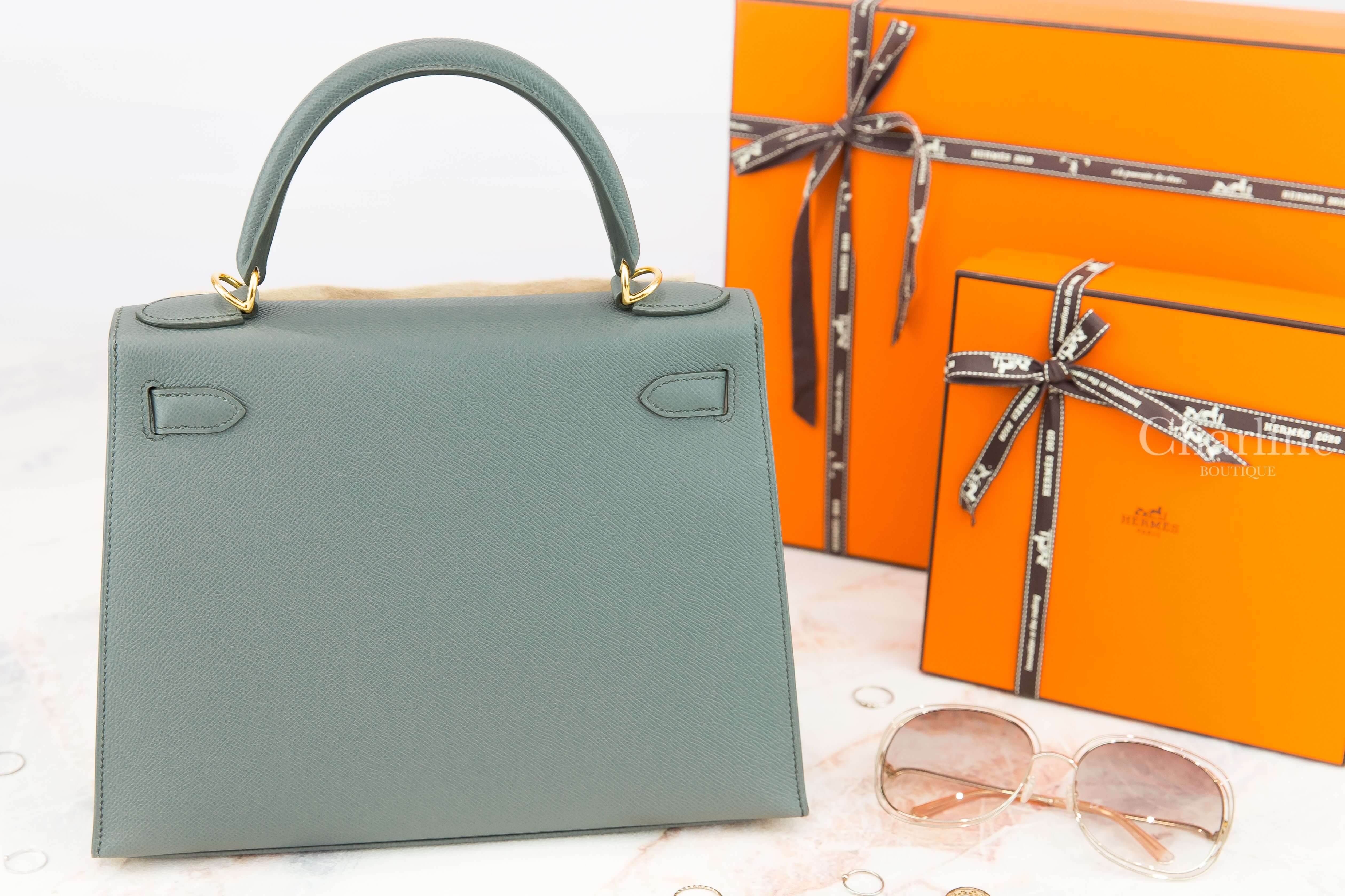 Hermès Kelly II 28cm 63 Vert Amande Epsom Z刻杏仁綠金釦凱莉包-Charline Boutique 精品代購