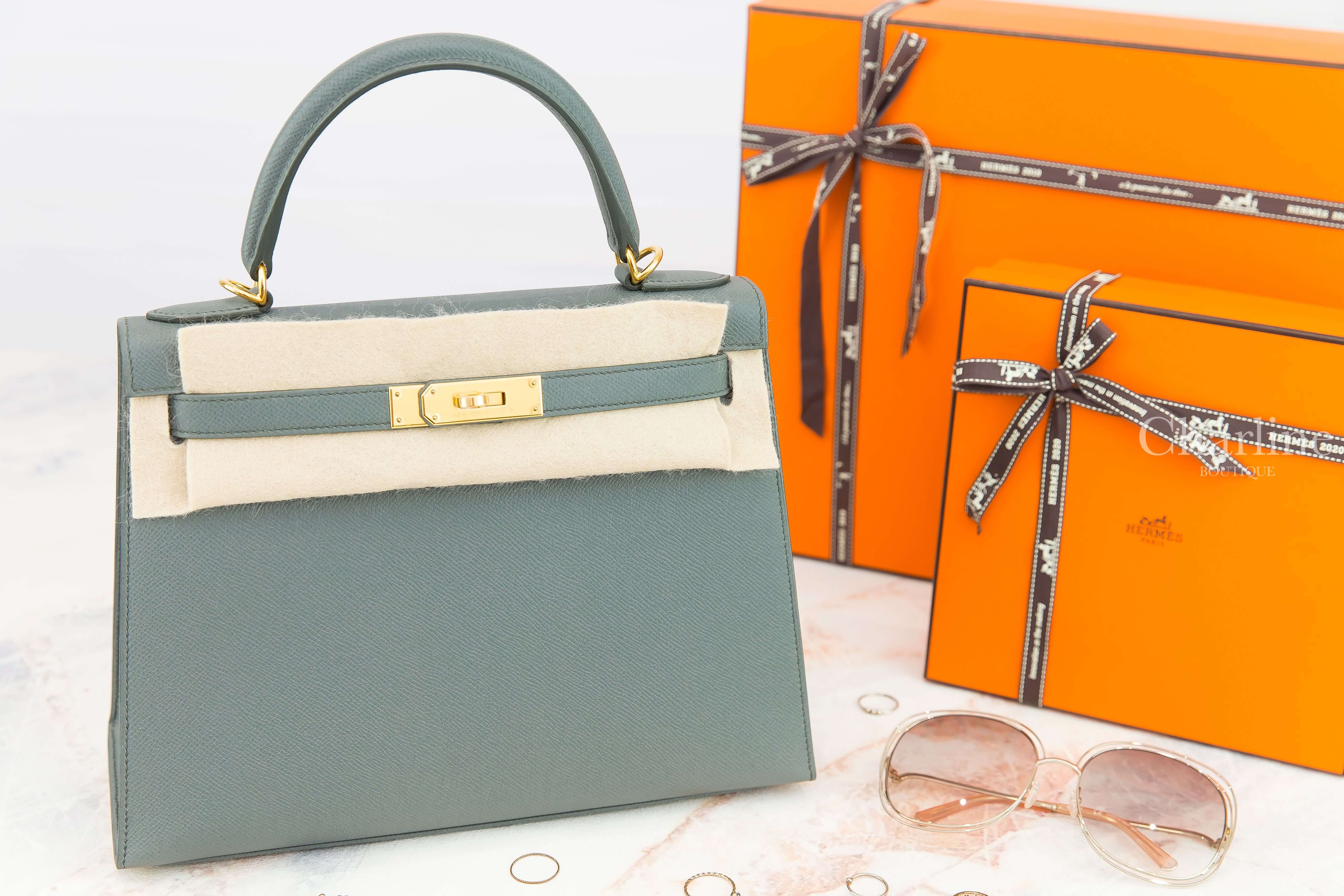 Hermès Kelly II 28cm 63 Vert Amande Epsom Z刻杏仁綠金釦凱莉包-Charline Boutique 精品代購