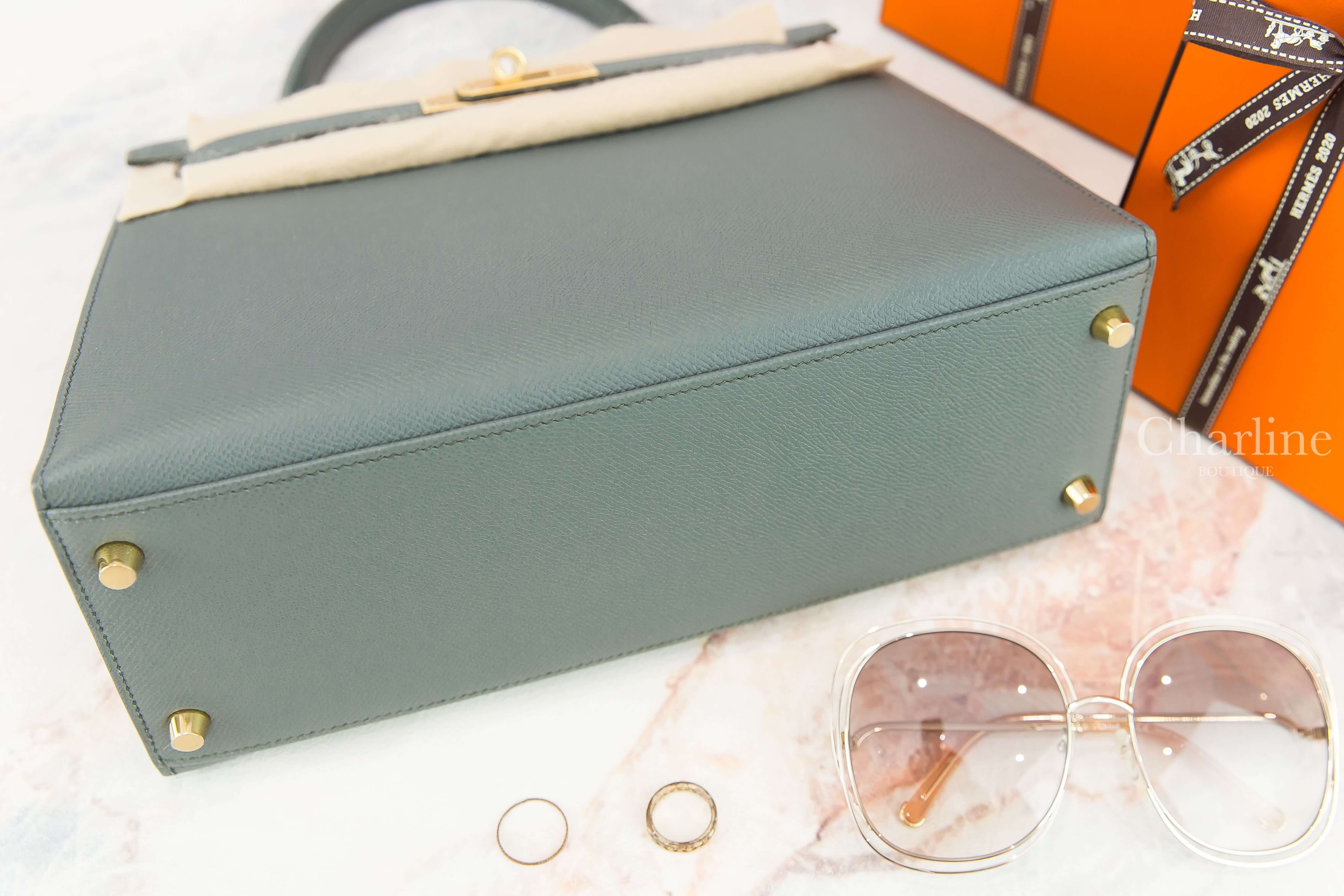 Hermès Kelly II 28cm 63 Vert Amande Epsom Z刻杏仁綠金釦凱莉包-Charline Boutique 精品代購