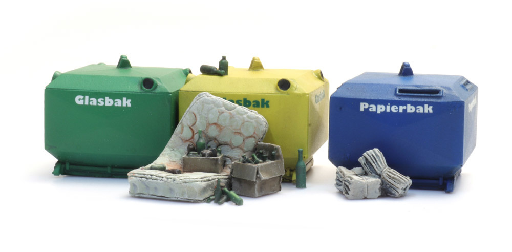 Artitec 387.458 HO規 玻璃跟紙類回收桶等回收物