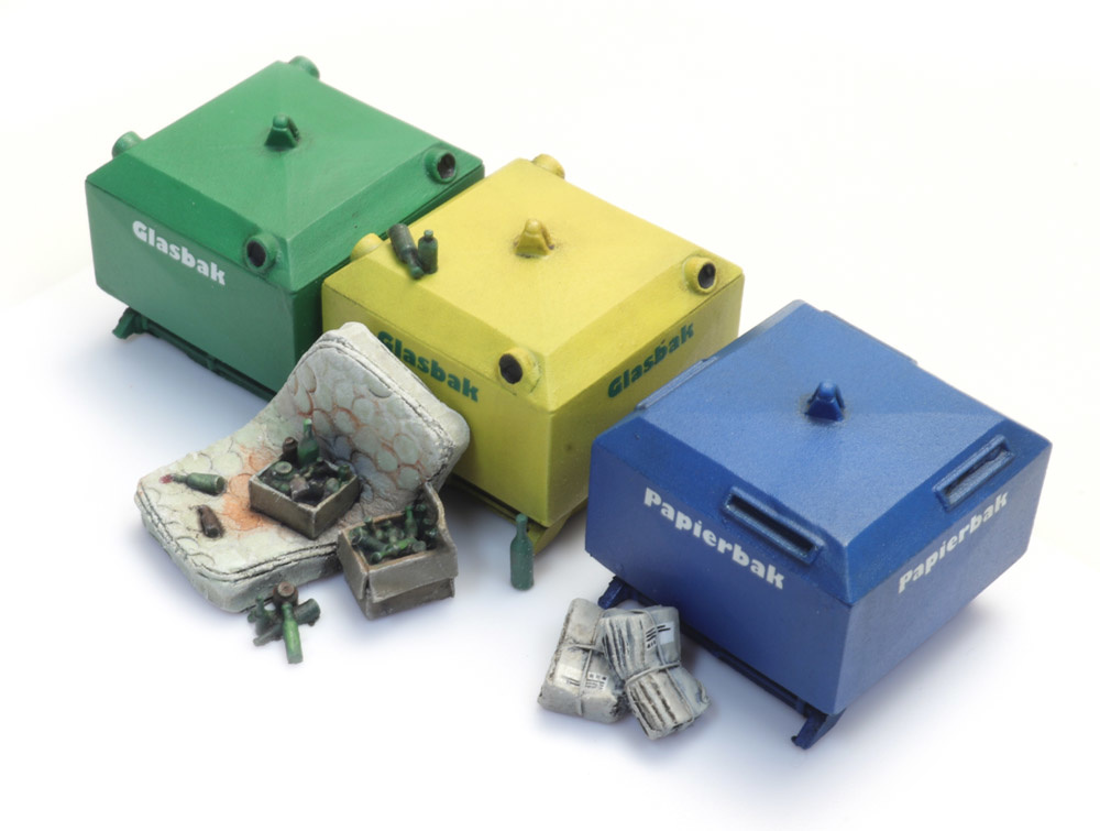 Artitec 387.458 HO規 玻璃跟紙類回收桶等回收物