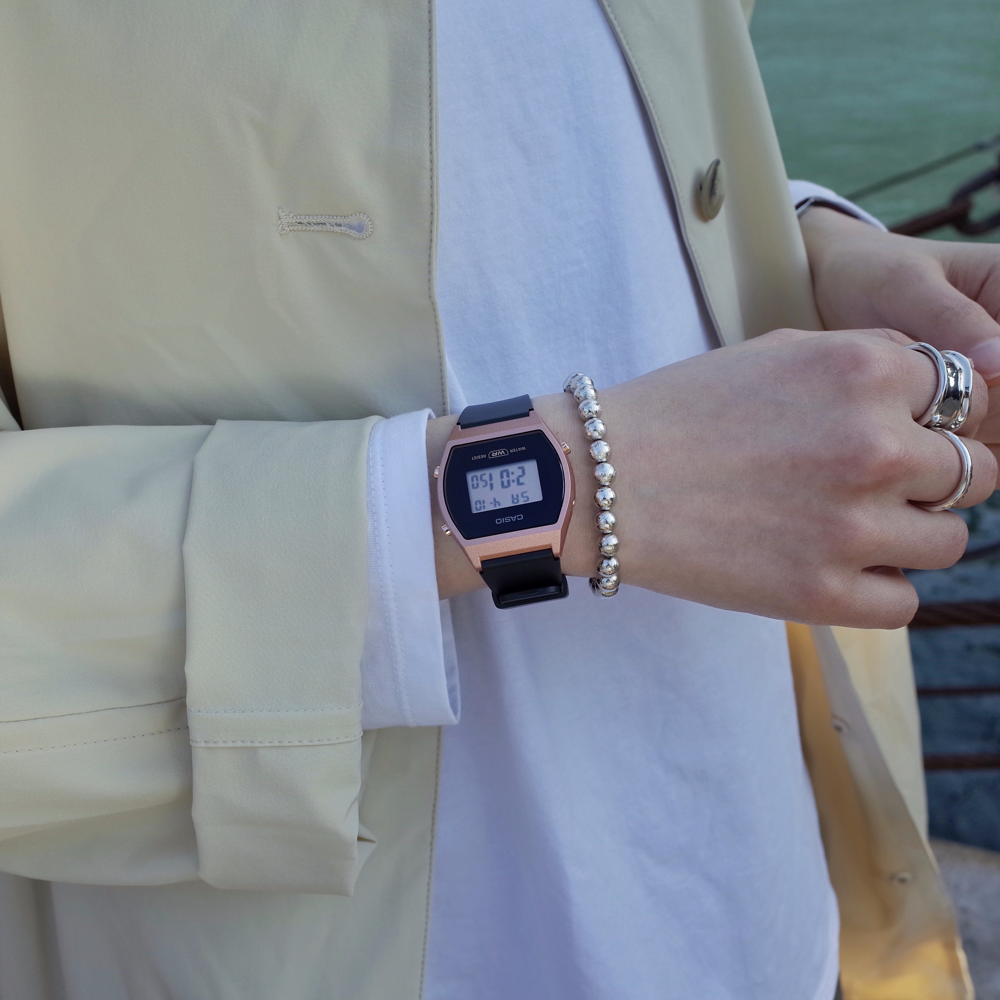 Casio LW-204-1A 女裝 銅色復古跳字錶