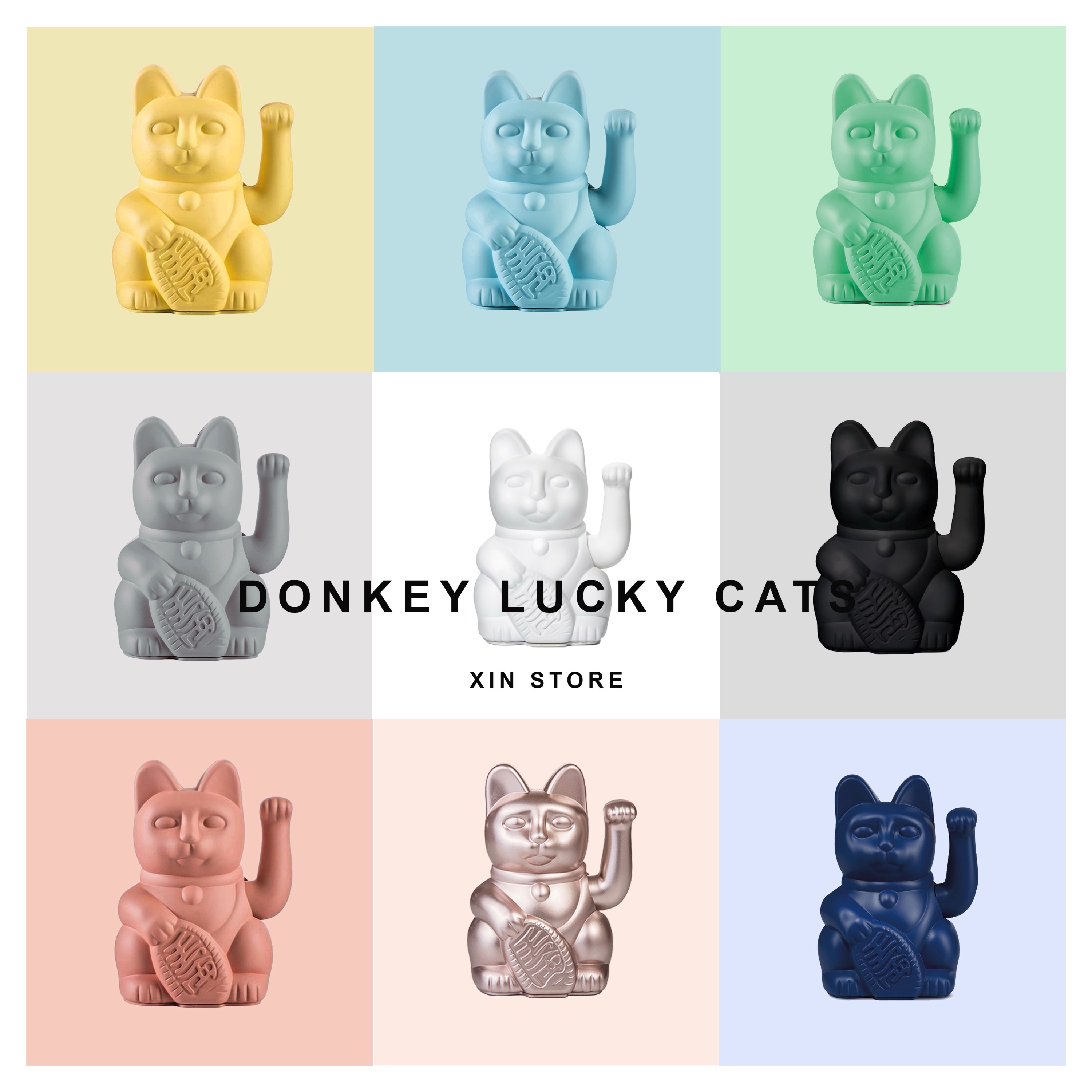 DONKEY Lucky Cats 幸運繽紛自動招手招財貓 一般款 15cm