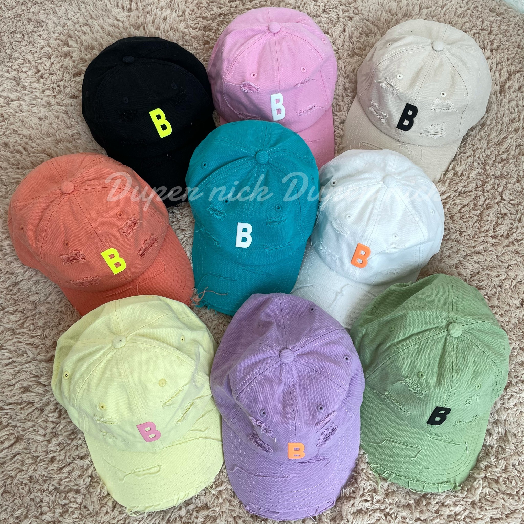 韓國 正韓製 字母B LOGO 破壞 老帽 棒球帽